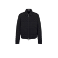 Blouson zippé laine mohair cannage ton sur ton noir