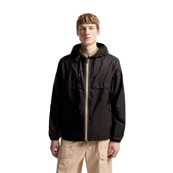 Veste à capuche MONCLER Nidge coupe vent nylon beige kaki