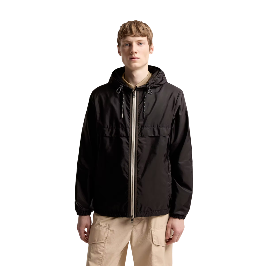 Veste à capuche MONCLER Nidge coupe vent nylon beige kaki