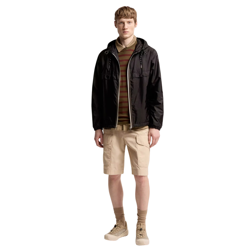 Veste à capuche MONCLER Nidge coupe vent nylon beige kaki
