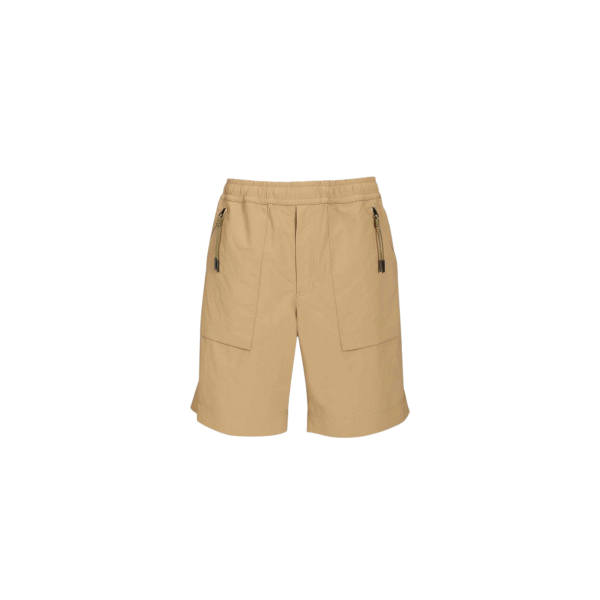 Short MONCLER en polyester froissé technique camel Grenoble