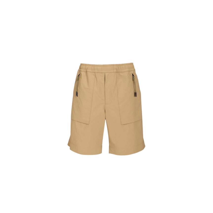 Short MONCLER en polyester froissé technique camel Grenoble