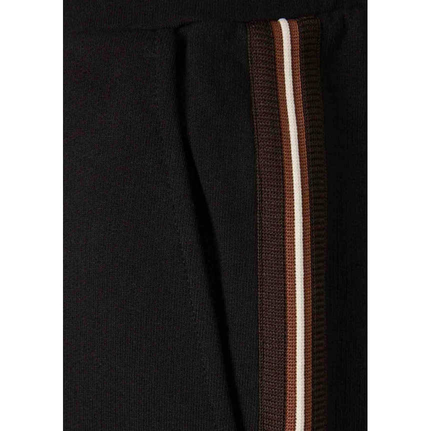 Short MONCLER coton noir taille élastique bande marron