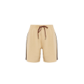Short coton beige taille élastique bande marron
