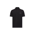 Polo  piqué de coton noir logo doublE noir mat