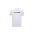 T-shirt col rond manche courte coton blanc logo velours
