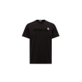 T-shirt col rond manche courte coton noir logo velours