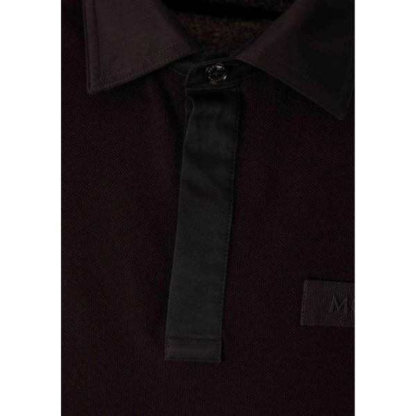 Polo MONCLER coton piqué noir boutons cachés