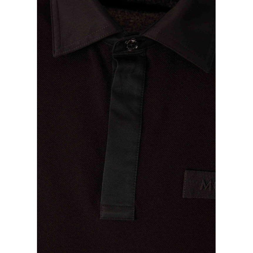 Polo MONCLER coton piqué noir boutons cachés