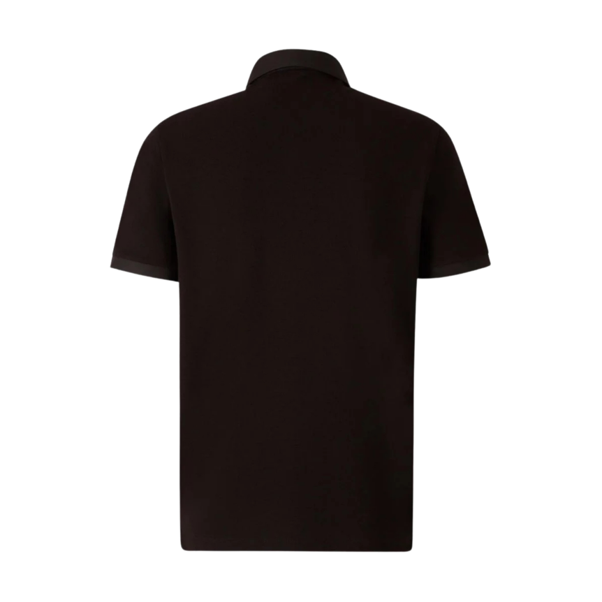 Polo MONCLER coton piqué noir boutons cachés