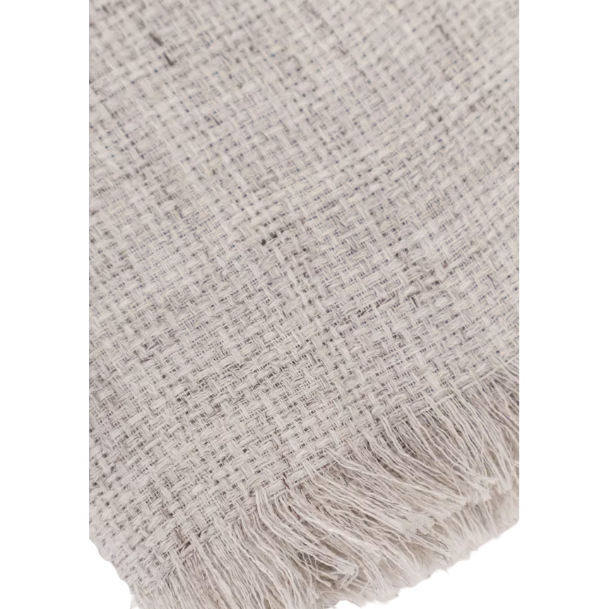 Echarpe BRUNELLO CUCINELLI  lin gris beige franges