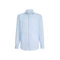Chemise manche longue col italien bleu ciel