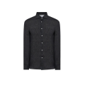 Chemise manche longue col italien lin gris anthracite