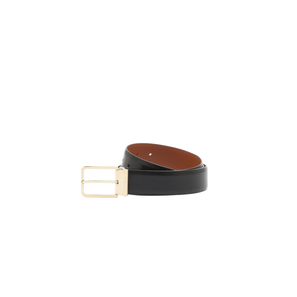 Ceinture réglable SANTONI en cuir patiné marron