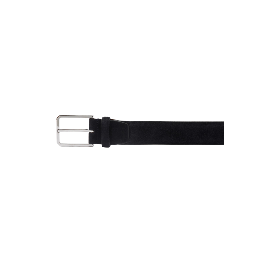 Ceinture réglable SANTONI daim suède bleu marine