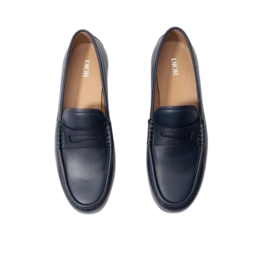 Mocassin DIOR Granville cuir bleu marine