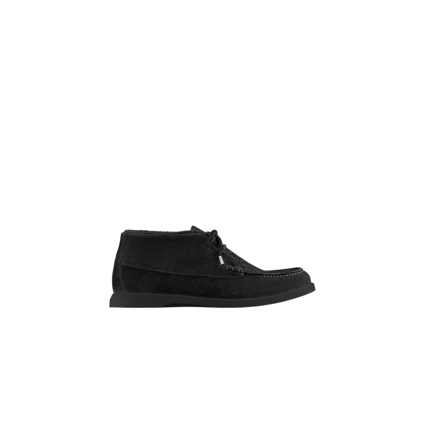 Bottine chukka Dior Granville Suède noir jacquard Dior Oblique peau lainée mouton