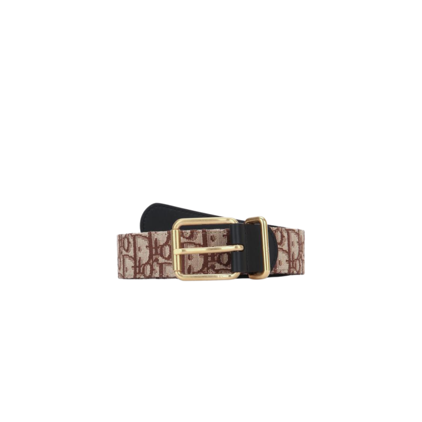 Ceinture réversible toile Dior oblique marron boucle doré