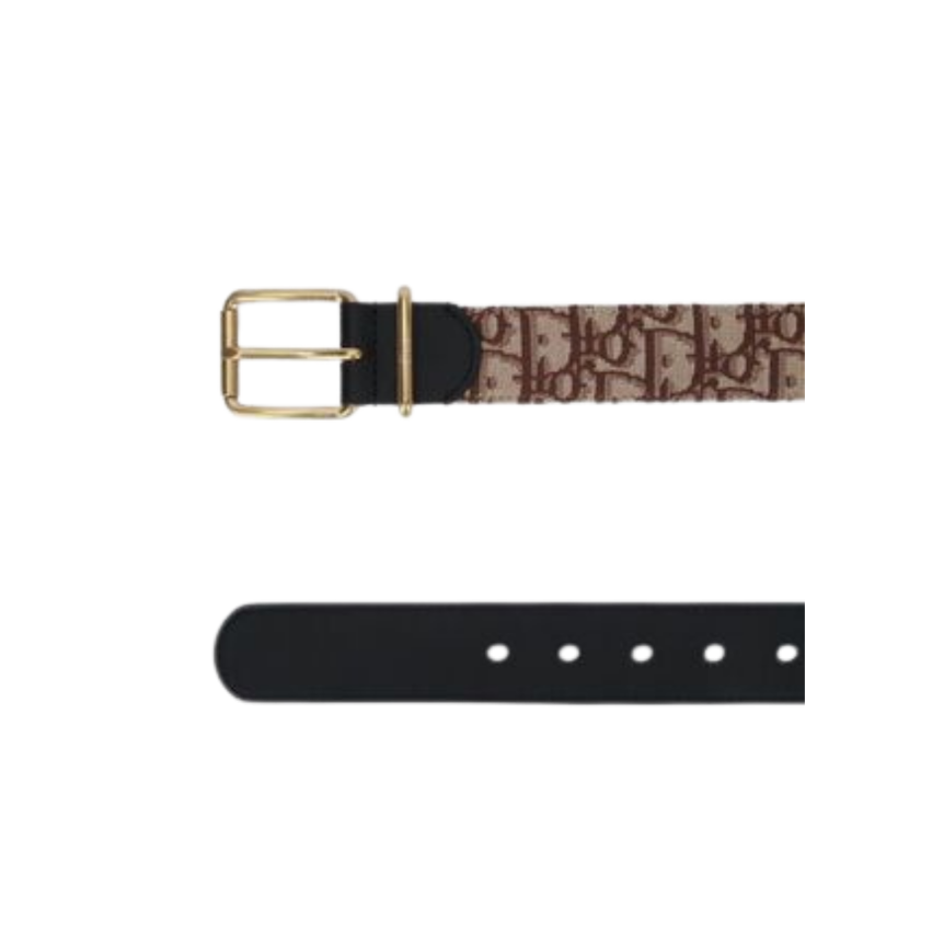 Ceinture réversible toile Dior oblique marron boucle doré