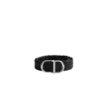 Ceinture CD Cuir de taurillon tressé noir boucle argent