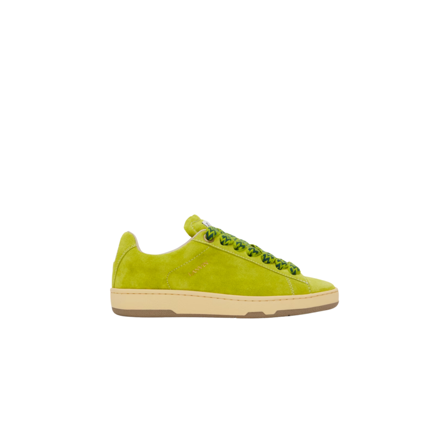 Sneakers baskets LANVIN Curb Lite cuir veau vert Absinthe