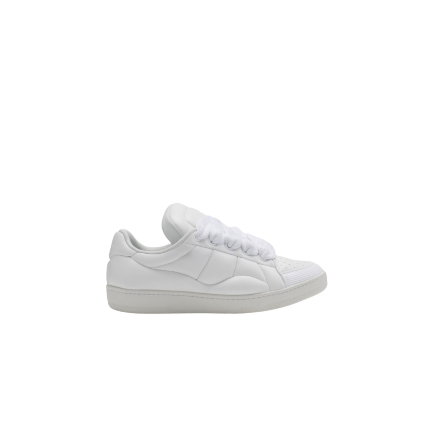Sneakers baskets LANVIN oversize Curb XL cuir veau blanc