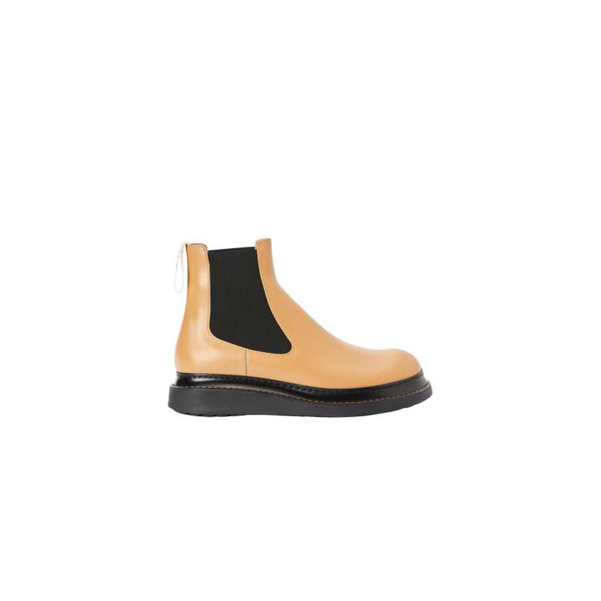 Boots LOEWE Chelsea en Cuir de veau Gold Désert Semelle Noire