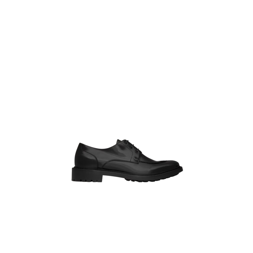 Derbies à lacets SAINT LAURENT cuir veau noir semelle crantée