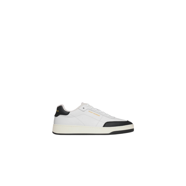 Sneakers basses à lacets SL61 cuir blanc bout noir