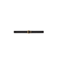Ceinture cuir veau grainé noir boucle carrée dorée Cassandre