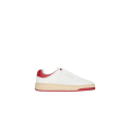 baskets basses SL61 cuir blanc rouge semelle effet usé