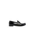 Mocassins cuir verni noir logo YSL