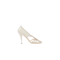 Escarpins à talon Léonie cuir ivoire strass