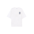 T-shirt manche courte col rond coton blanc Arrow perle bijou dos