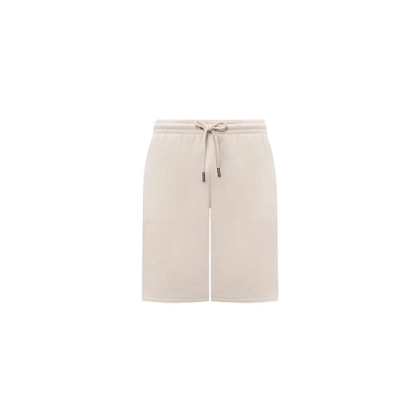 Short OFF White molleton coton beige motif logo écru