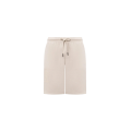 Short molleton coton beige motif logo écru
