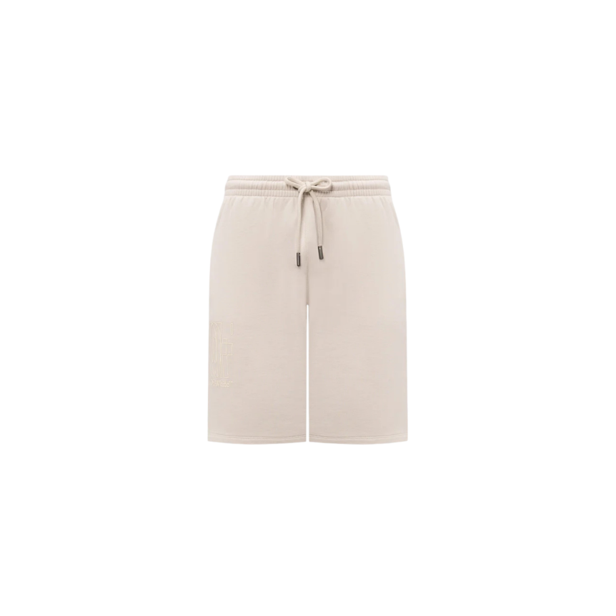 Short OFF White molleton coton beige motif logo écru