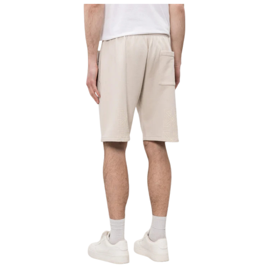 Short OFF White molleton coton beige motif logo écru