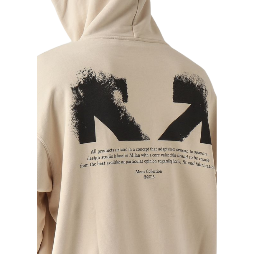 Sweat-shirt OFF White capuche coton beige demi Arrow noir dos