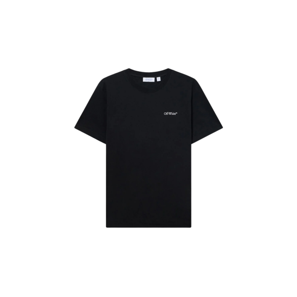 T-shirt OFF White col rond coton noir métal Arrow blanc