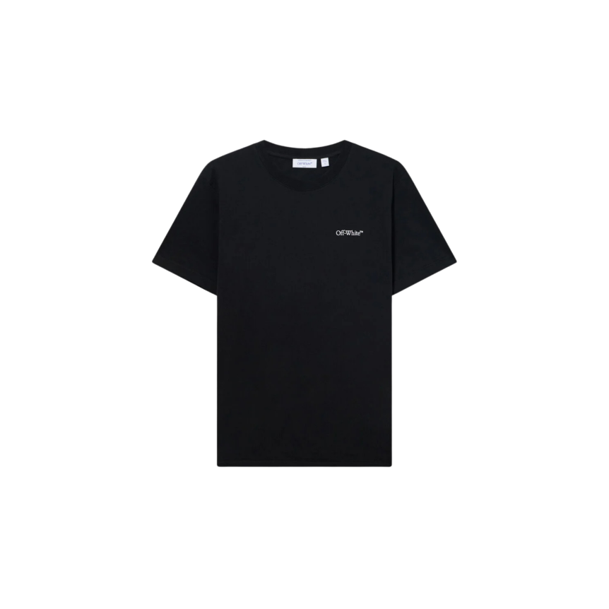 T-shirt OFF White col rond coton noir métal Arrow blanc
