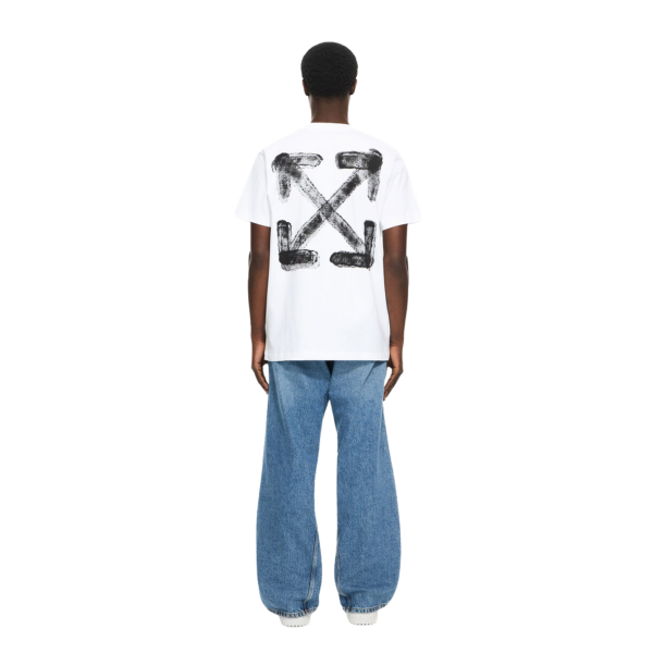 T-shirt OFF White slim Arrow manche courte coton noir logo poitrine croix dos
