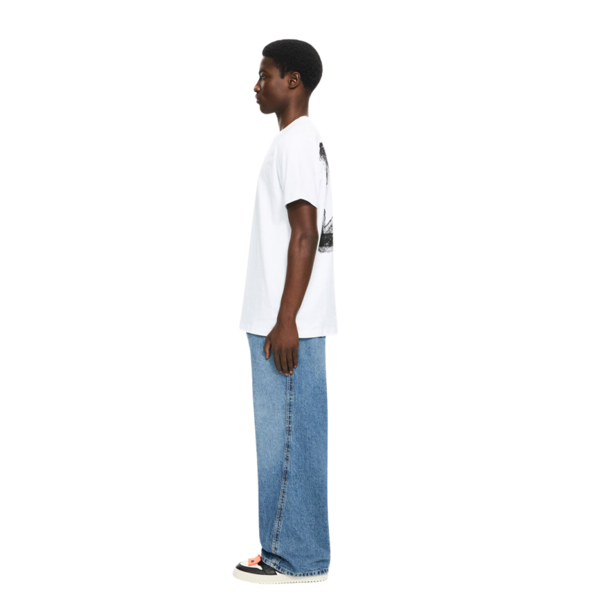 T-shirt OFF White slim Arrow manche courte coton noir logo poitrine croix dos