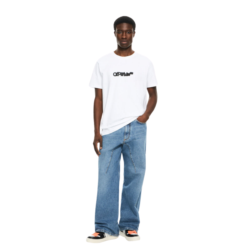 T-shirt OFF White slim Arrow manche courte coton noir logo poitrine croix dos