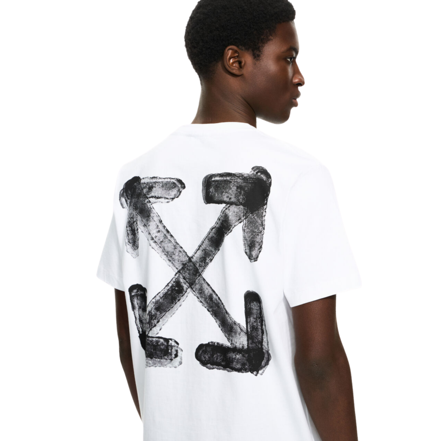 T-shirt OFF White slim Arrow manche courte coton noir logo poitrine croix dos