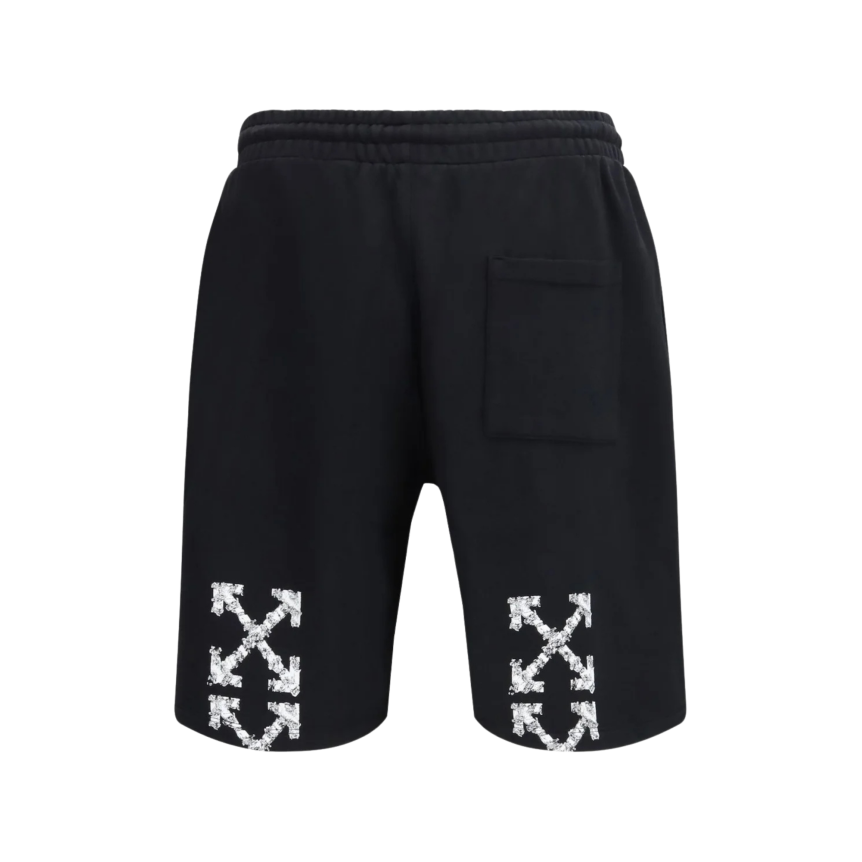 Short OFF White Arrow coton noir motif croix blanc