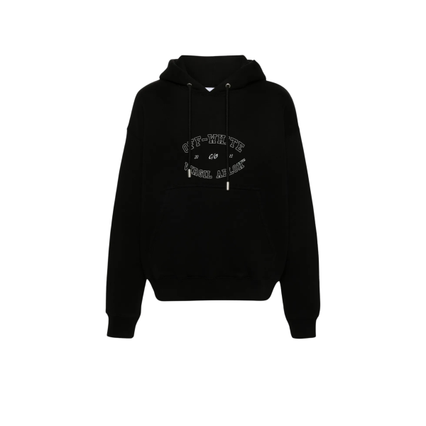 Sweat-shirt OFF White capuche coton noir Virgil Abloh blanc