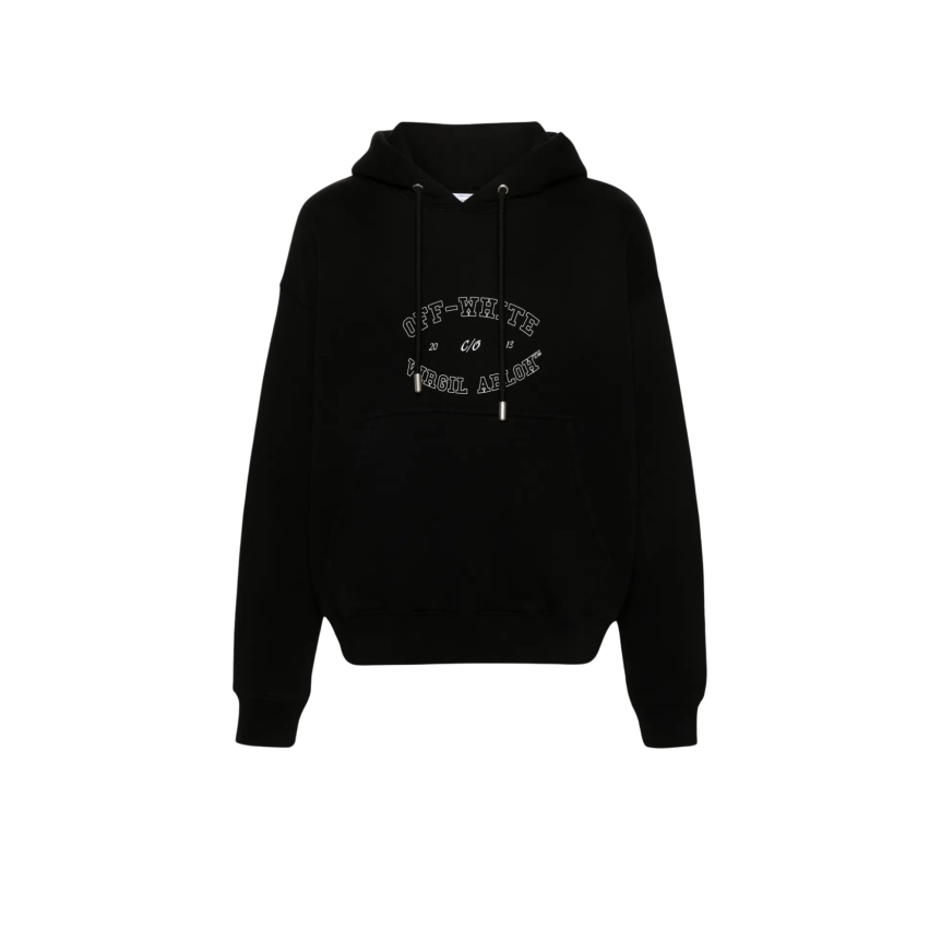 Sweat-shirt OFF White capuche coton noir Virgil Abloh blanc