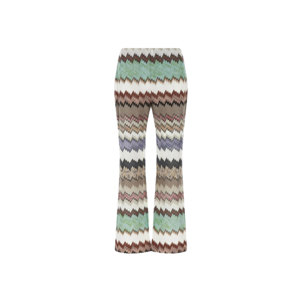 MISSONI Pantalon court viscose lamé motif serpent marron vert