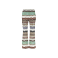 Pantalon court viscose lamé motif serpent marron vert